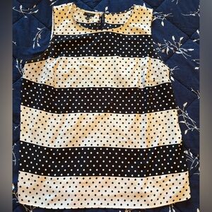 Talbots Black and White Polka Dot Shirt
